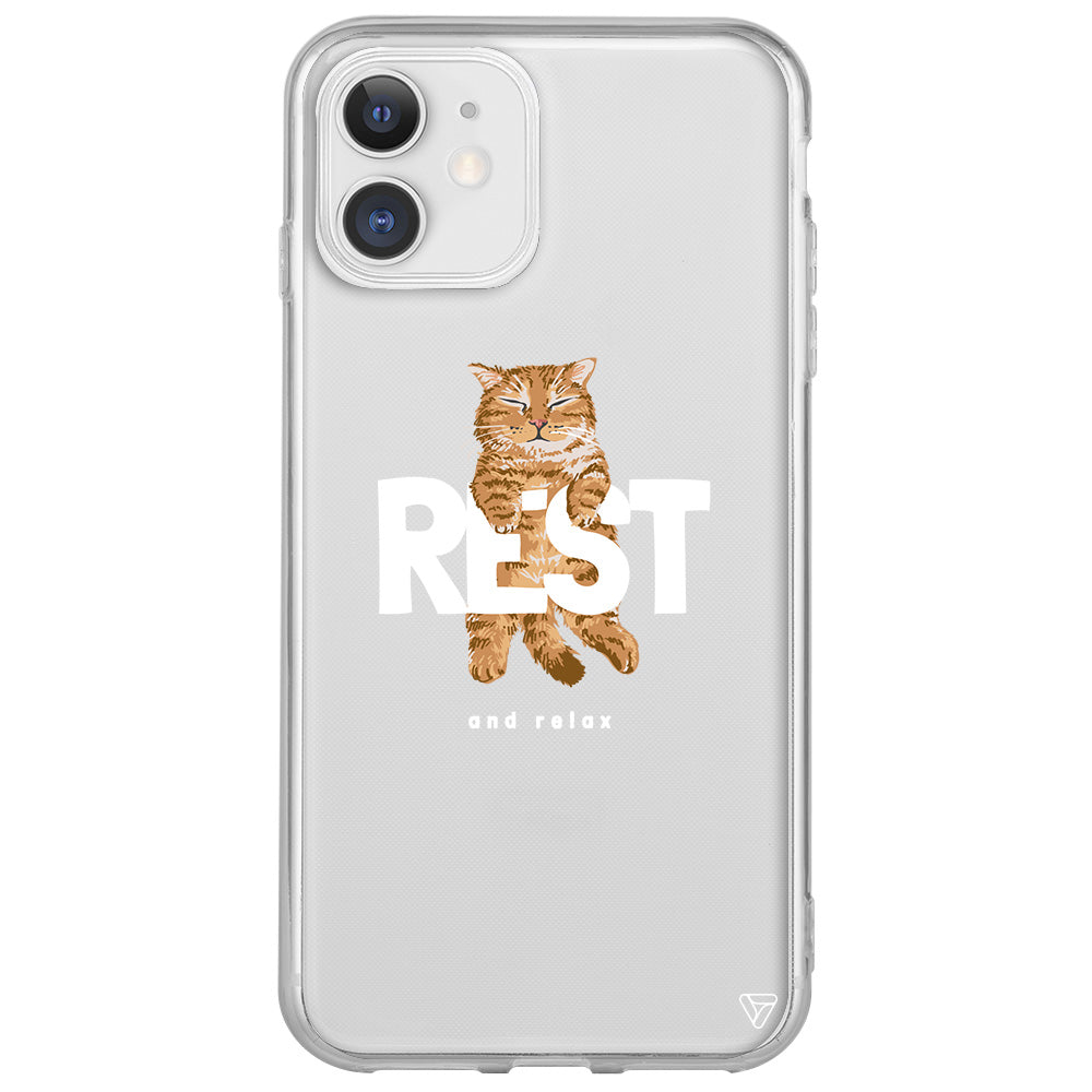 Rest Kedi Lansman Model İçi Kadife Silikon Telefon Kılıfı