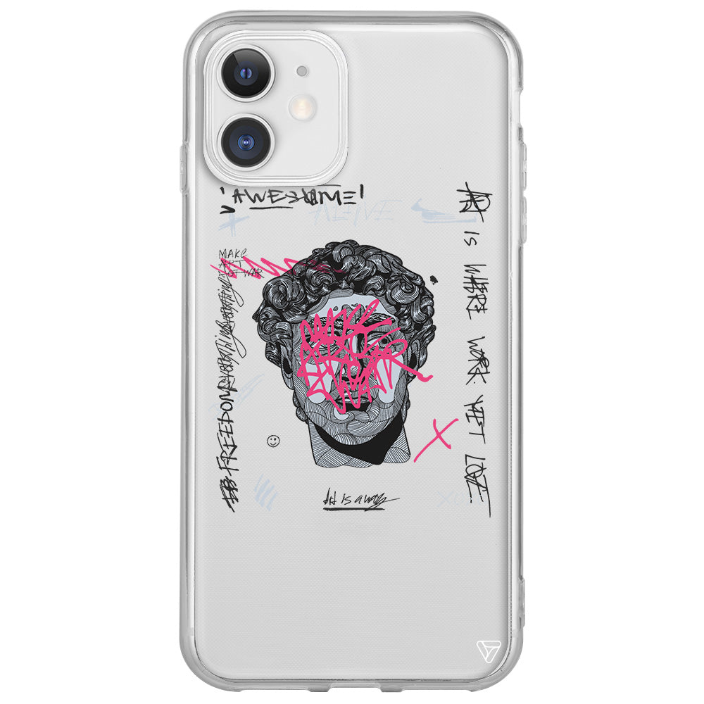 Punk David Lansman Model İçi Kadife Silikon Telefon Kılıfı