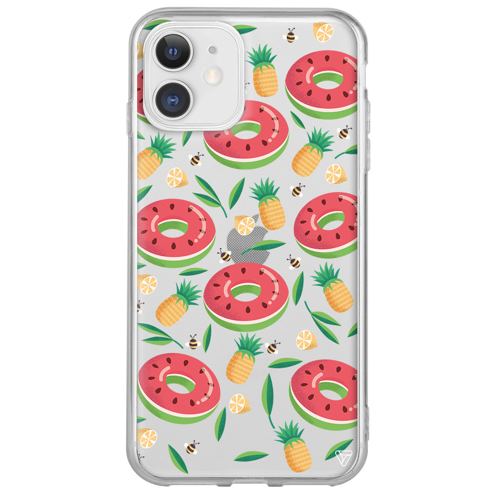 Ananas Donut Lansman Model İçi Kadife Silikon Telefon Kılıfı