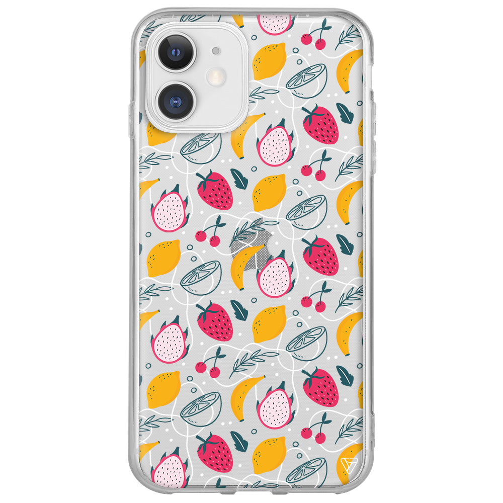 Cizgisel Meyveler 2 Lansman Model İçi Kadife Silikon Telefon Kılıfı