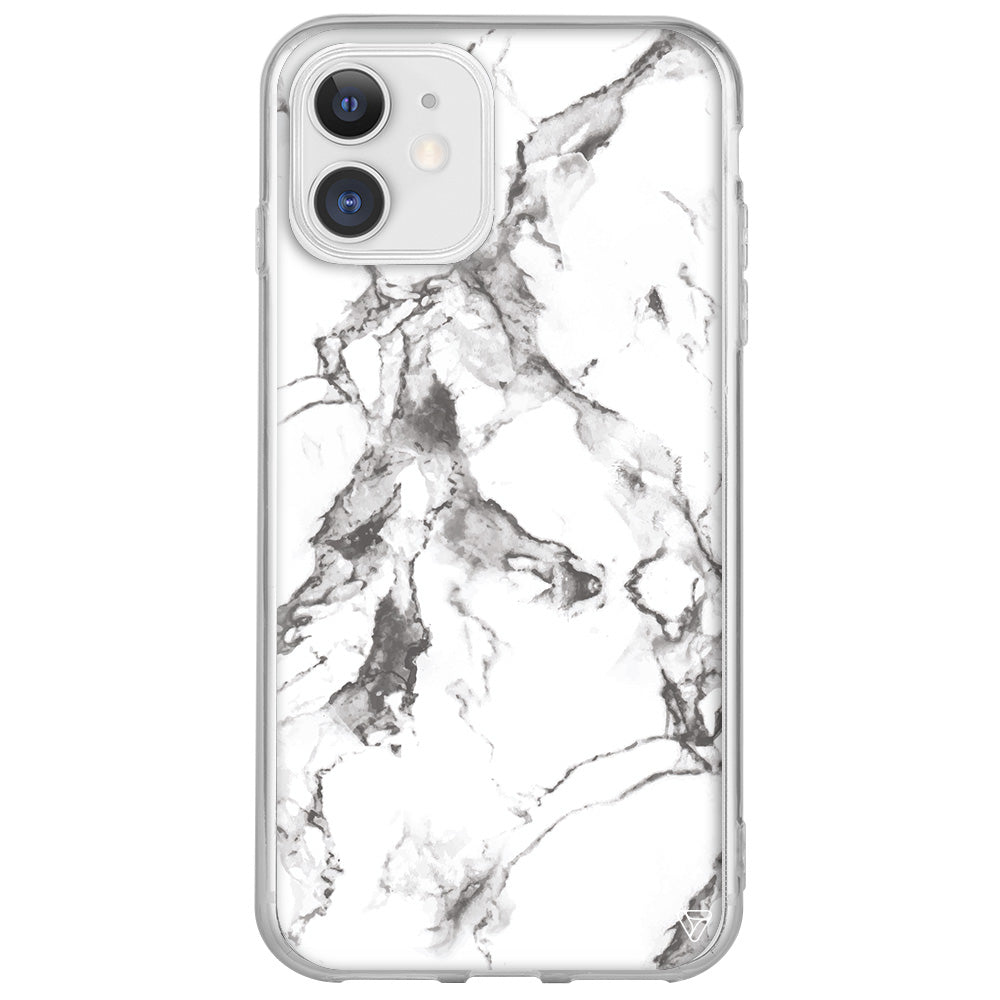 Beyaz Mermer 4 Lansman Model İçi Kadife Silikon Telefon Kılıfı