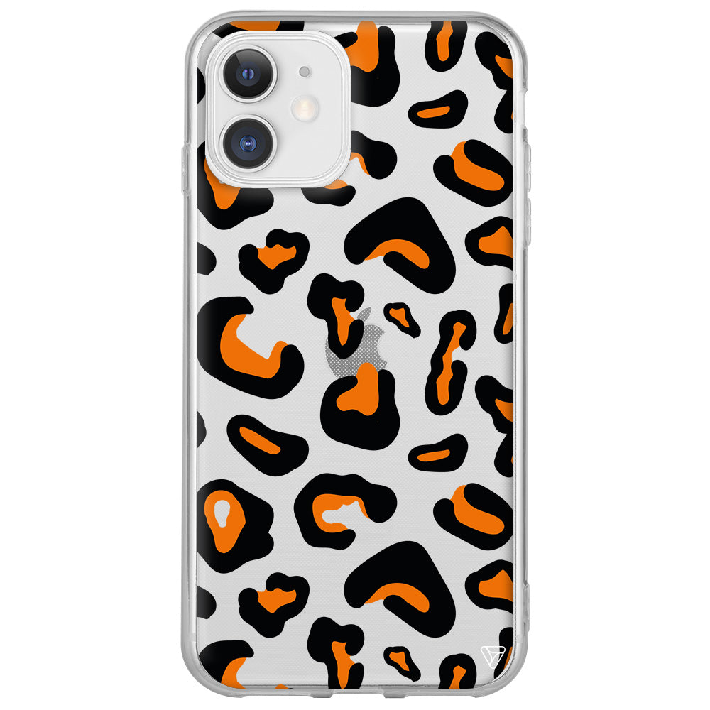 Turuncu Siyah Desen Lansman Model İçi Kadife Silikon Telefon Kılıfı