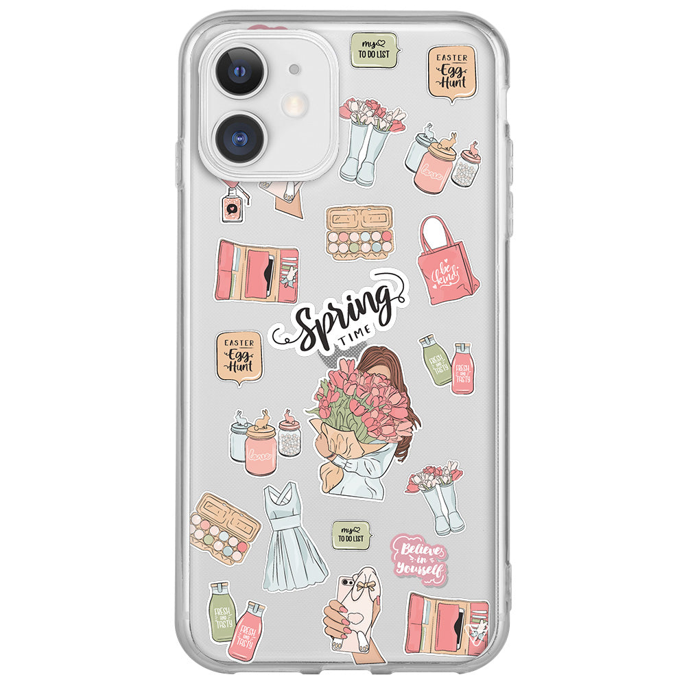 Spring Time Lansman Model İçi Kadife Silikon Telefon Kılıfı