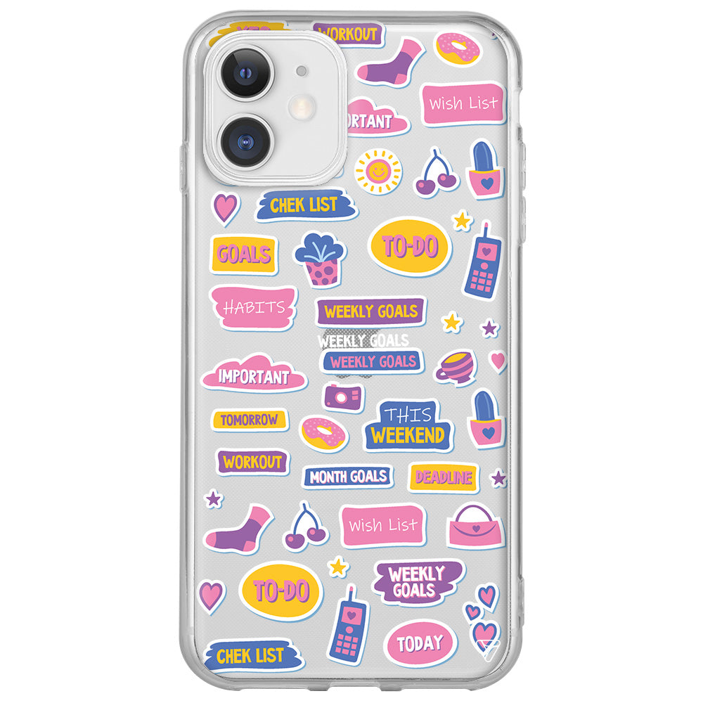 Weekly Goals Lansman Model İçi Kadife Silikon Telefon Kılıfı