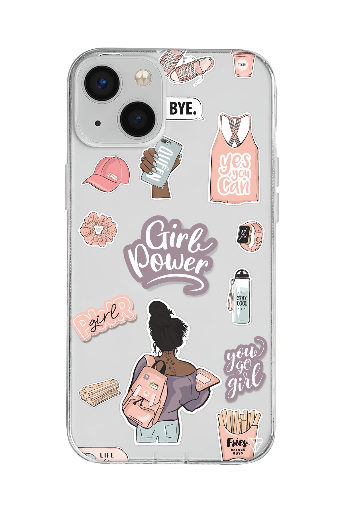 Girl Power Lansman Model İçi Kadife Silikon Telefon Kılıfı – Plus Serisine Özel