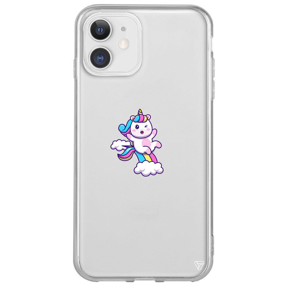 Colorful Unicorn Lansman Model İçi Kadife Silikon Telefon Kılıfı