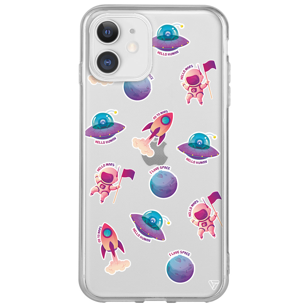 Minik Astronot Lansman Model İçi Kadife Silikon Telefon Kılıfı