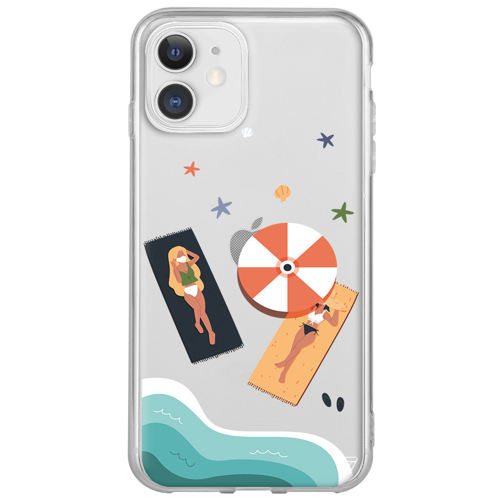 Plaj Keyfi Lansman Model İçi Kadife Silikon Telefon Kılıfı