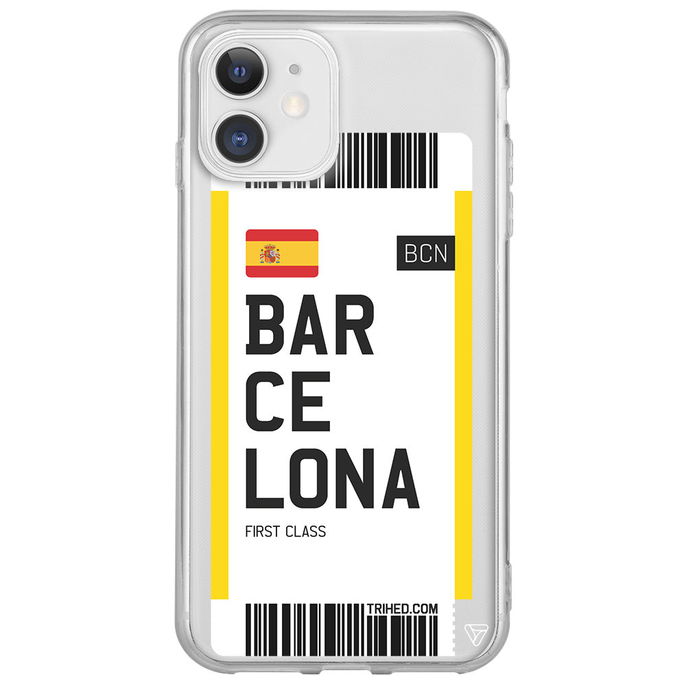 Barcelona Bileti Lansman Model İçi Kadife Silikon Telefon Kılıfı