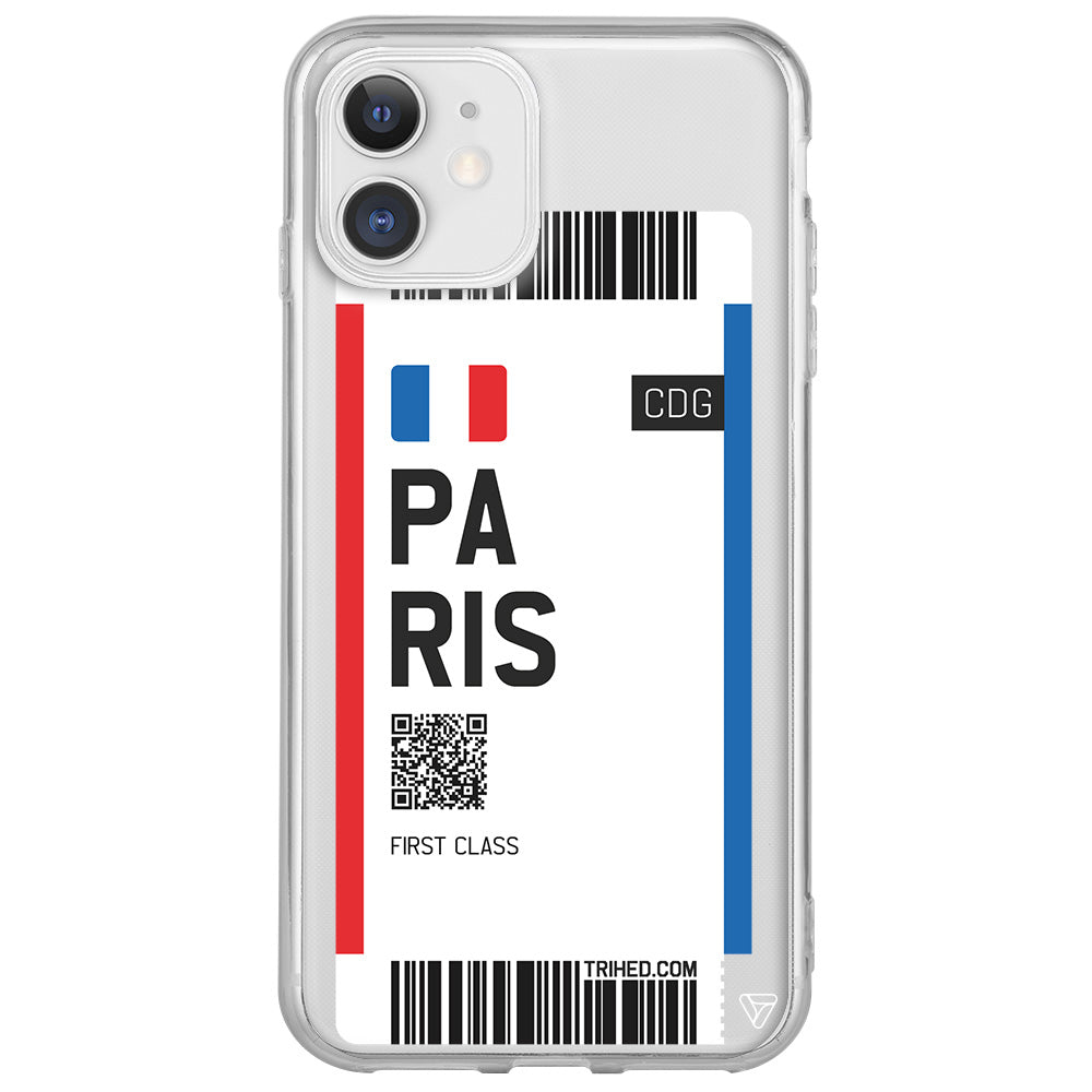 Paris Bileti Lansman Model İçi Kadife Silikon Telefon Kılıfı