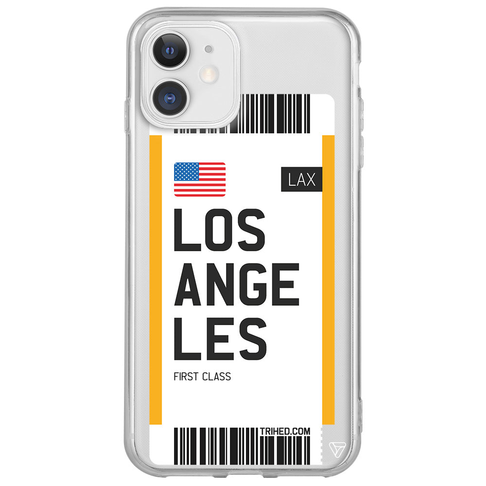 Los Angeles Bileti Lansman Model İçi Kadife Silikon Telefon Kılıfı