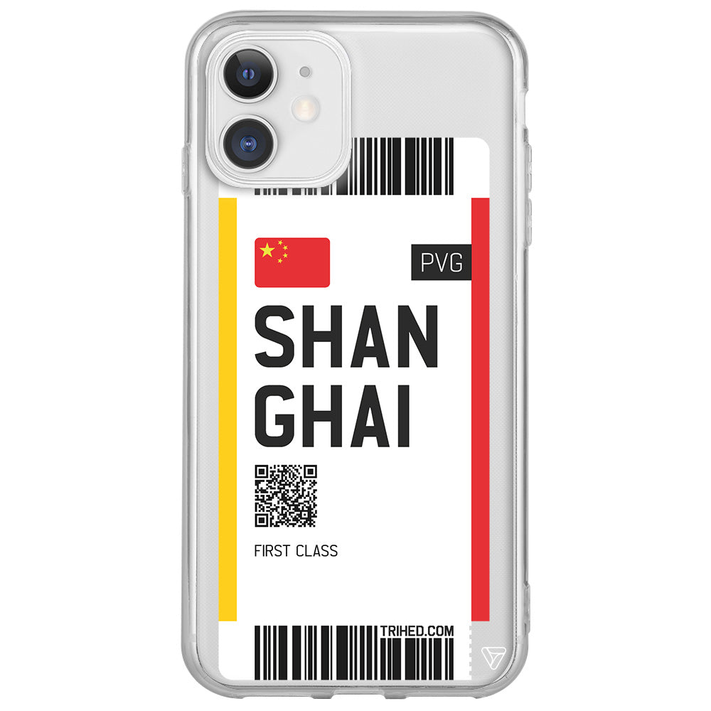 Shanghai Bileti Lansman Model İçi Kadife Silikon Telefon Kılıfı