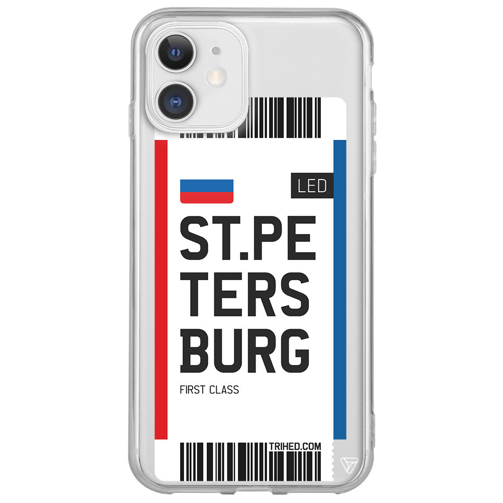 ST. Petersburg Bileti Lansman Model İçi Kadife Silikon Telefon Kılıfı
