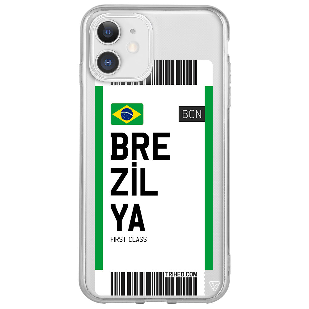 Brezilya Bileti Lansman Model İçi Kadife Silikon Telefon Kılıfı