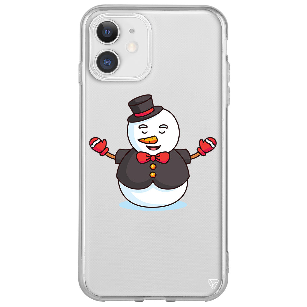 Snowman In Suit Lansman Model İçi Kadife Silikon Telefon Kılıfı