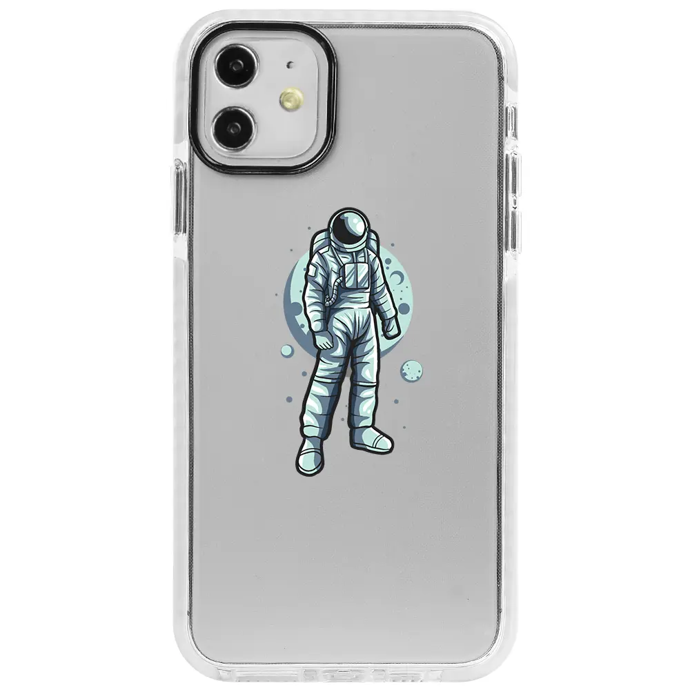 Apple iPhone 11 Beyaz Impact Premium Telefon Kılıfı - Astronot