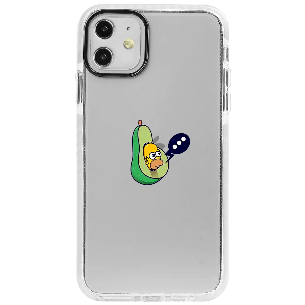 Apple iPhone 11 Beyaz Impact Premium Telefon Kılıfı - Avokado Simpson