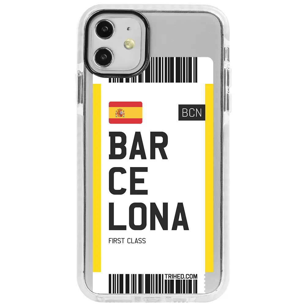 Apple iPhone 11 Beyaz Impact Premium Telefon Kılıfı - Barcelona Bileti