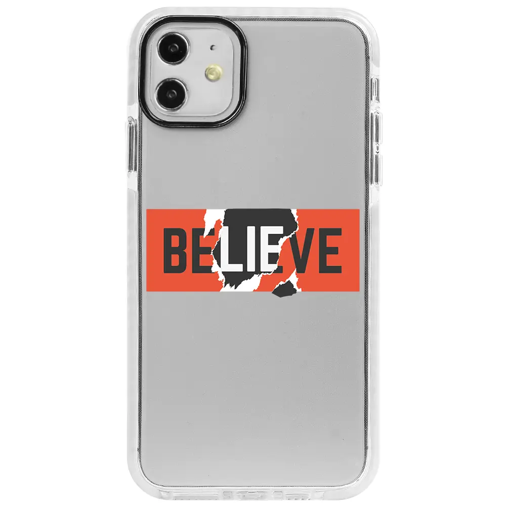 Apple iPhone 11 Beyaz Impact Premium Telefon Kılıfı - Believe