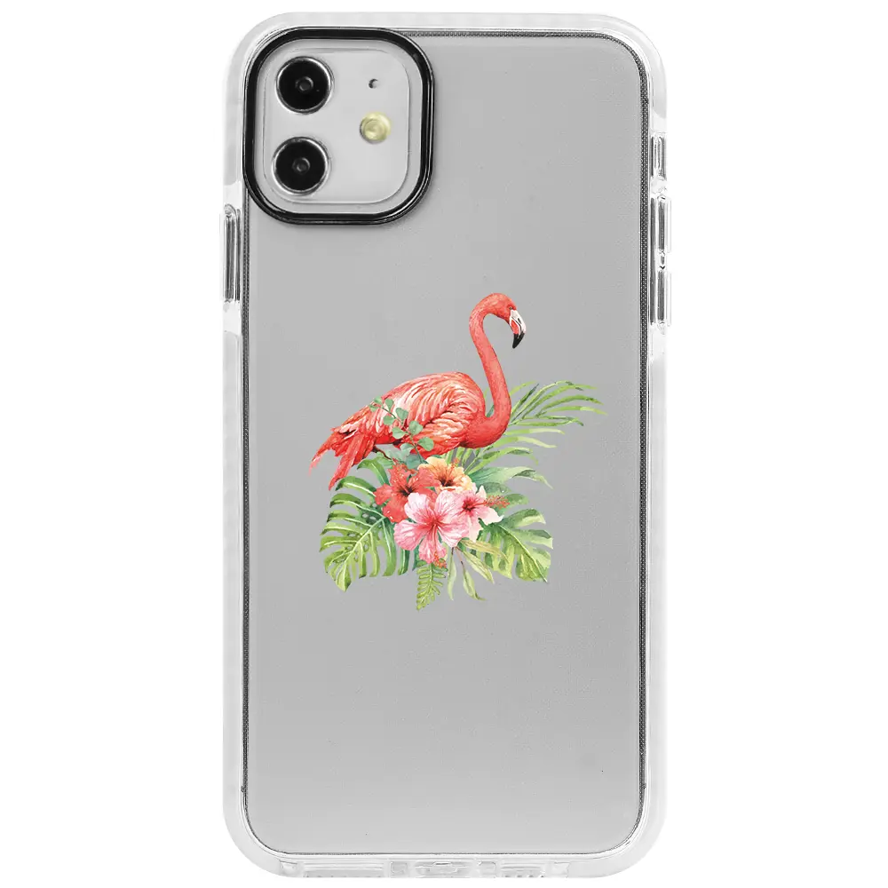 Apple iPhone 11 Beyaz Impact Premium Telefon Kılıfı - Flamingo