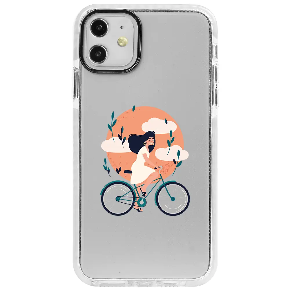 Apple iPhone 11 Beyaz Impact Premium Telefon Kılıfı - Flying On The Bike