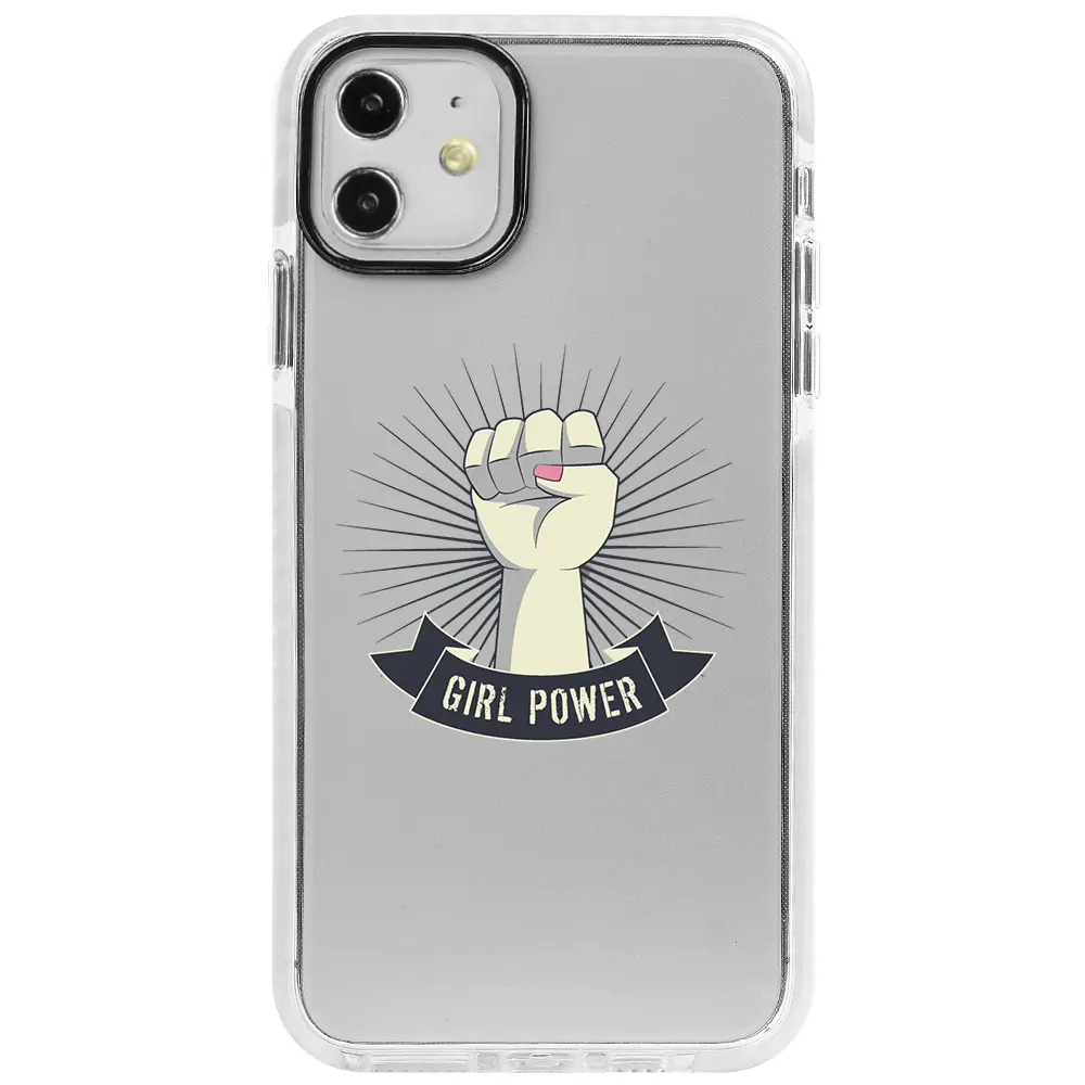 Apple iPhone 11 Beyaz Impact Premium Telefon Kılıfı - Girl Punch