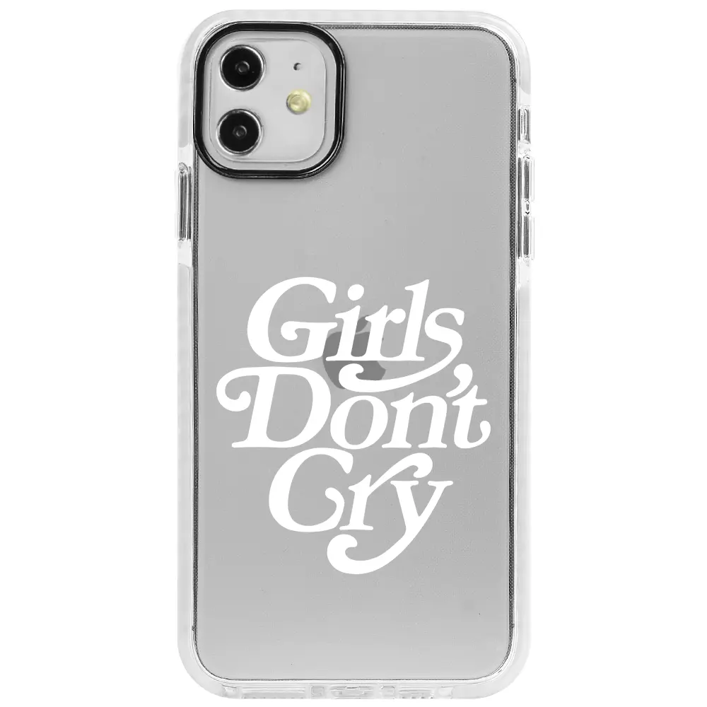 Apple iPhone 11 Beyaz Impact Premium Telefon Kılıfı - Girls Don't Cry