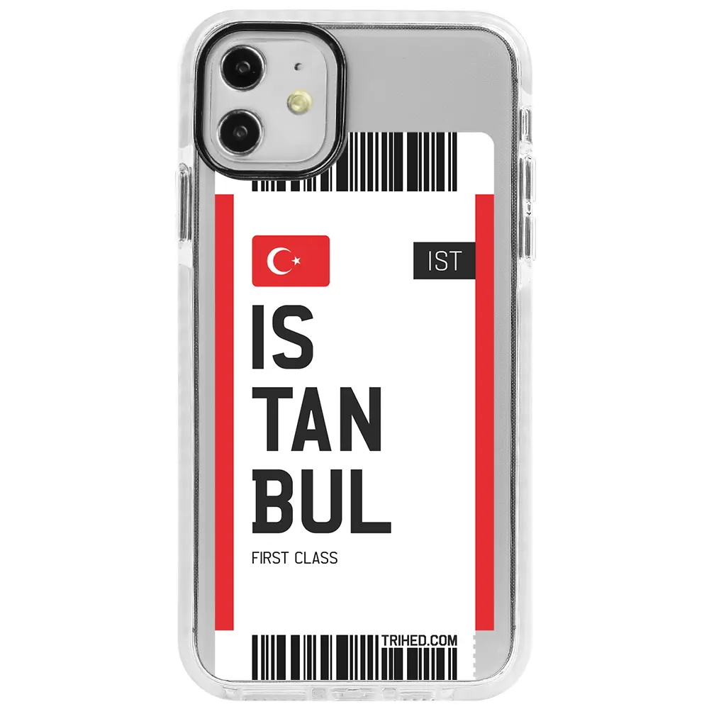 Apple iPhone 11 Beyaz Impact Premium Telefon Kılıfı - İstanbul Bileti