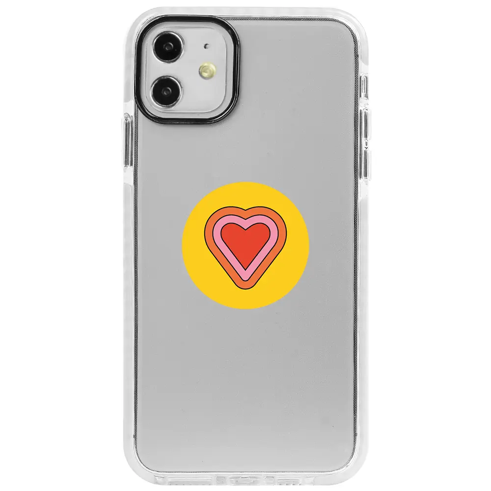 Apple iPhone 11 Beyaz Impact Premium Telefon Kılıfı - Kalp