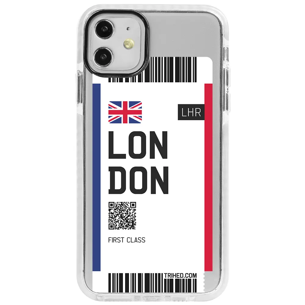 Apple iPhone 11 Beyaz Impact Premium Telefon Kılıfı - London Bileti