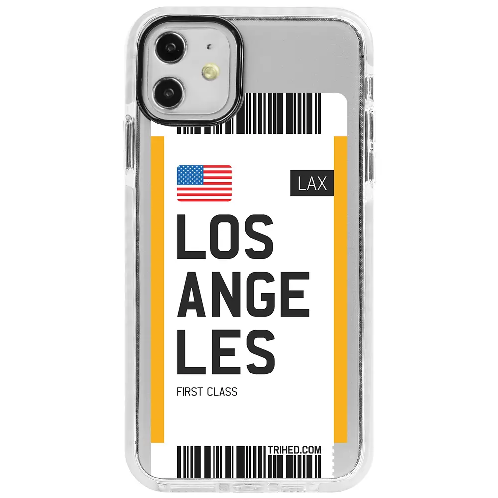 Apple iPhone 11 Beyaz Impact Premium Telefon Kılıfı - Los Angeles Bileti
