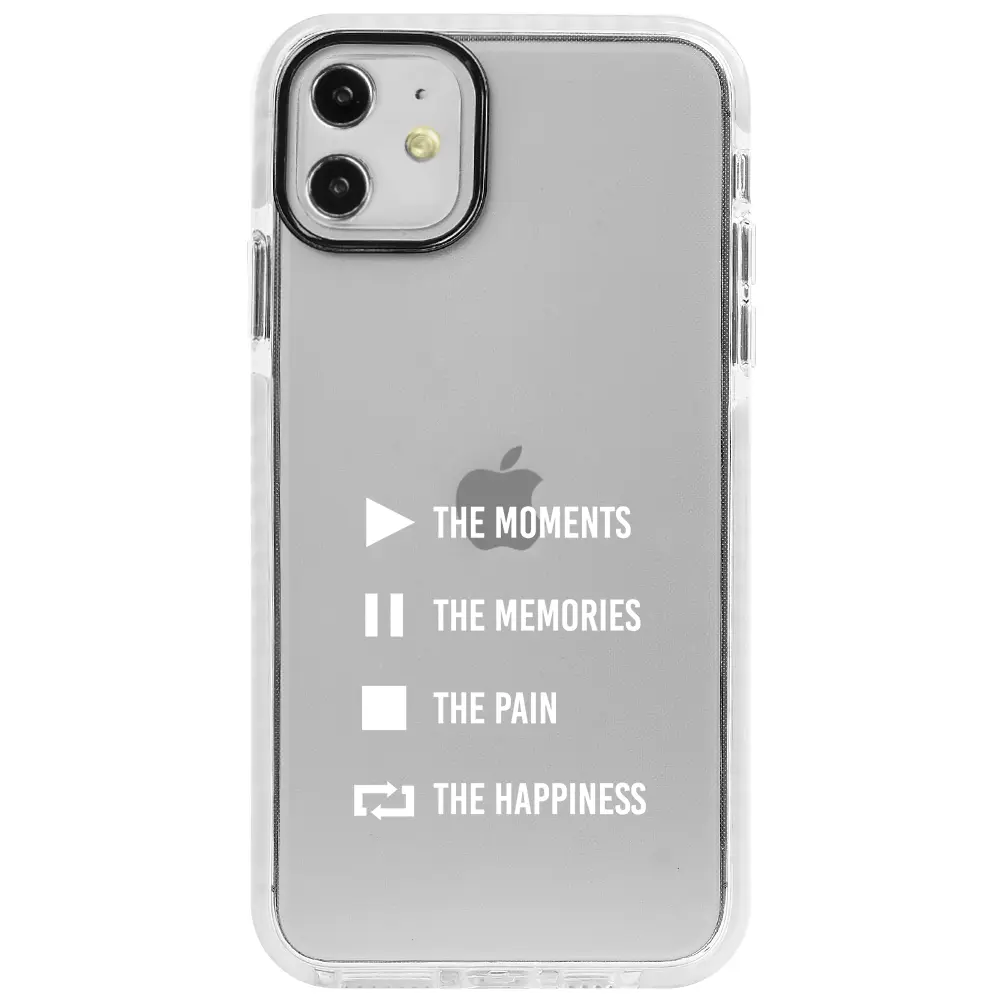 Apple iPhone 11 Beyaz Impact Premium Telefon Kılıfı - Playlist