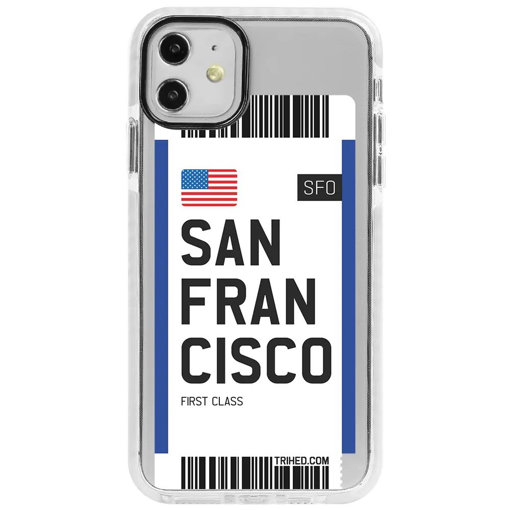 Apple iPhone 11 Beyaz Impact Premium Telefon Kılıfı - San Francisco Bileti