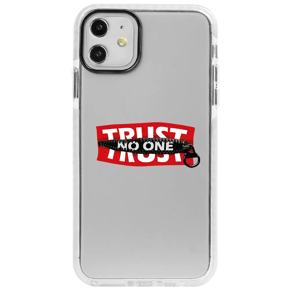 Apple iPhone 11 Beyaz Impact Premium Telefon Kılıfı - Trust No One