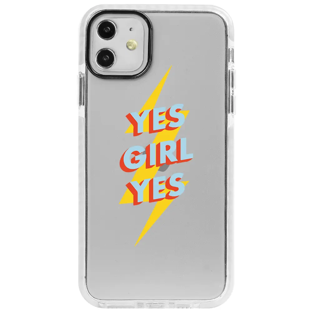 Apple iPhone 11 Beyaz Impact Premium Telefon Kılıfı - Yes Girl