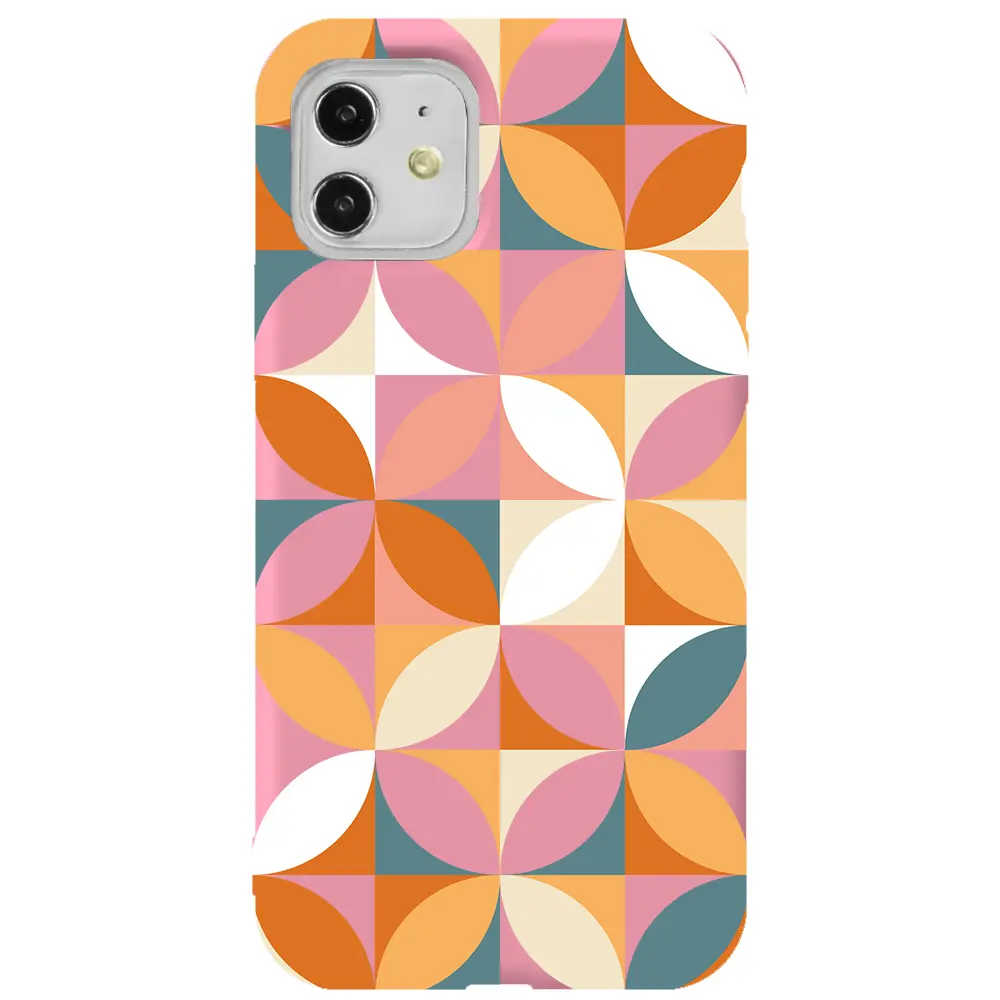 Apple iPhone 11 Pembe Renkli Silikon Telefon Kılıfı - Abstract Desen 6