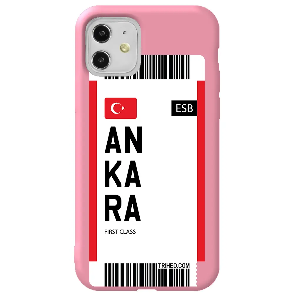 Apple iPhone 11 Pembe Renkli Silikon Telefon Kılıfı - Ankara Bileti