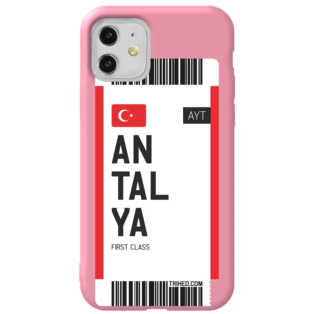 Apple iPhone 11 Pembe Renkli Silikon Telefon Kılıfı - Antalya Bileti