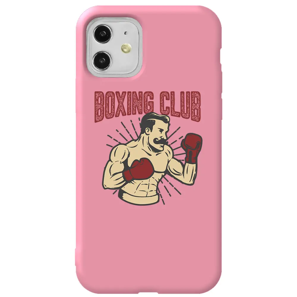 Apple iPhone 11 Pembe Renkli Silikon Telefon Kılıfı - Boxing Club