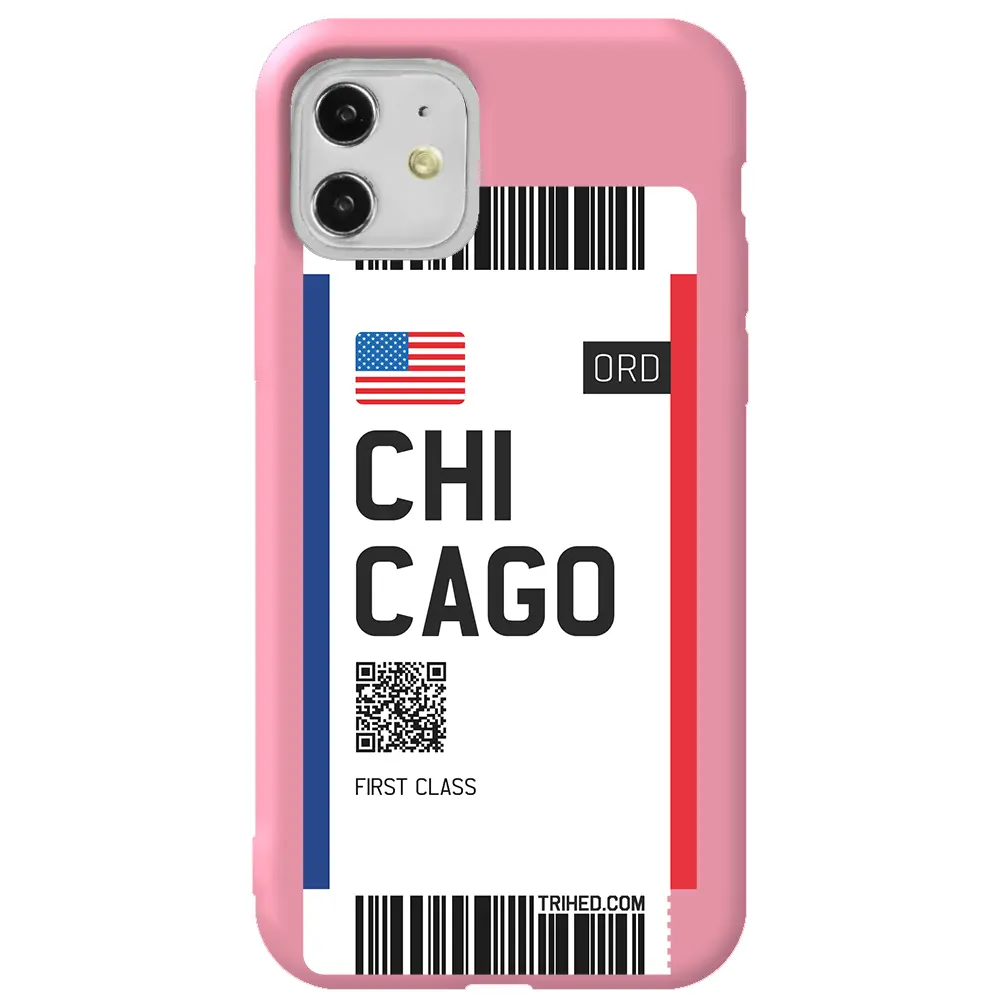 Apple iPhone 11 Pembe Renkli Silikon Telefon Kılıfı - Chicago Bileti