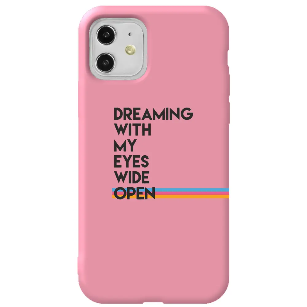 Apple iPhone 11 Pembe Renkli Silikon Telefon Kılıfı - Dreaming