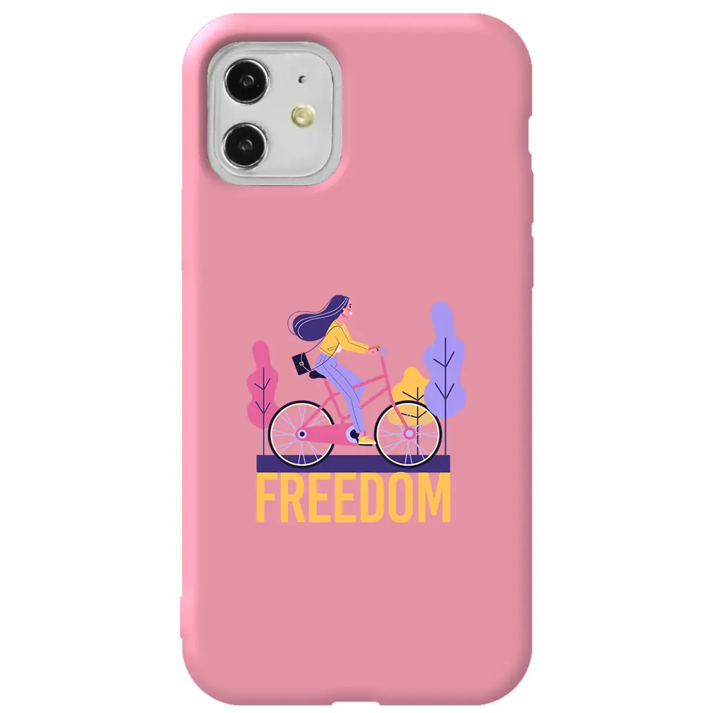Apple iPhone 11 Pembe Renkli Silikon Telefon Kılıfı - Freedom