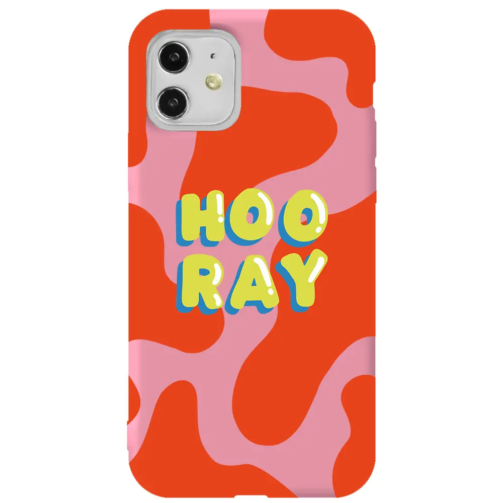 Apple iPhone 11 Pembe Renkli Silikon Telefon Kılıfı - Hoo Ray