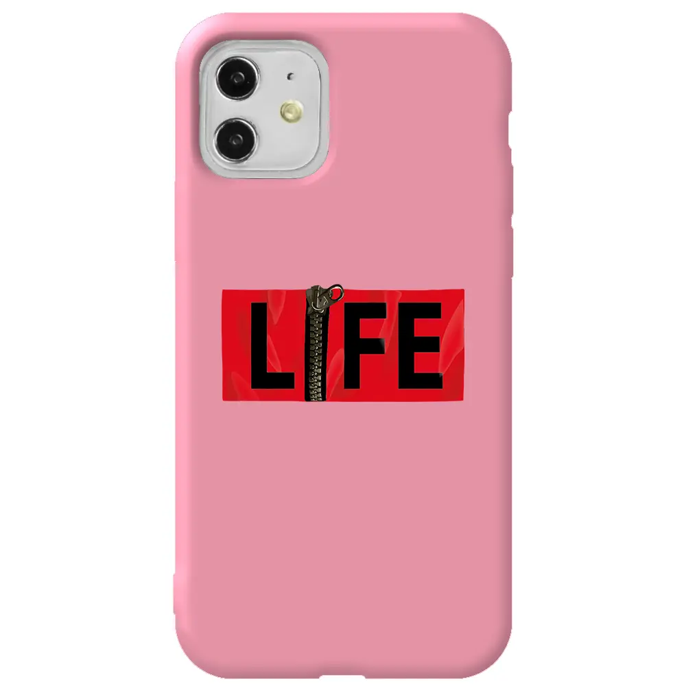Apple iPhone 11 Pembe Renkli Silikon Telefon Kılıfı - Life