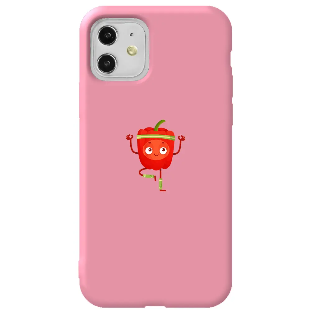 Apple iPhone 11 Pembe Renkli Silikon Telefon Kılıfı - Mr. Pepper