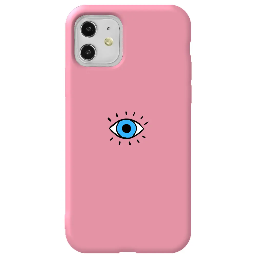 Apple iPhone 11 Pembe Renkli Silikon Telefon Kılıfı - One Eye