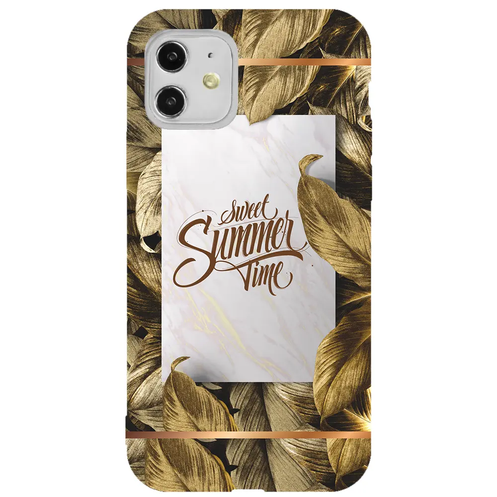 Apple iPhone 11 Pembe Renkli Silikon Telefon Kılıfı - Sweet Summer