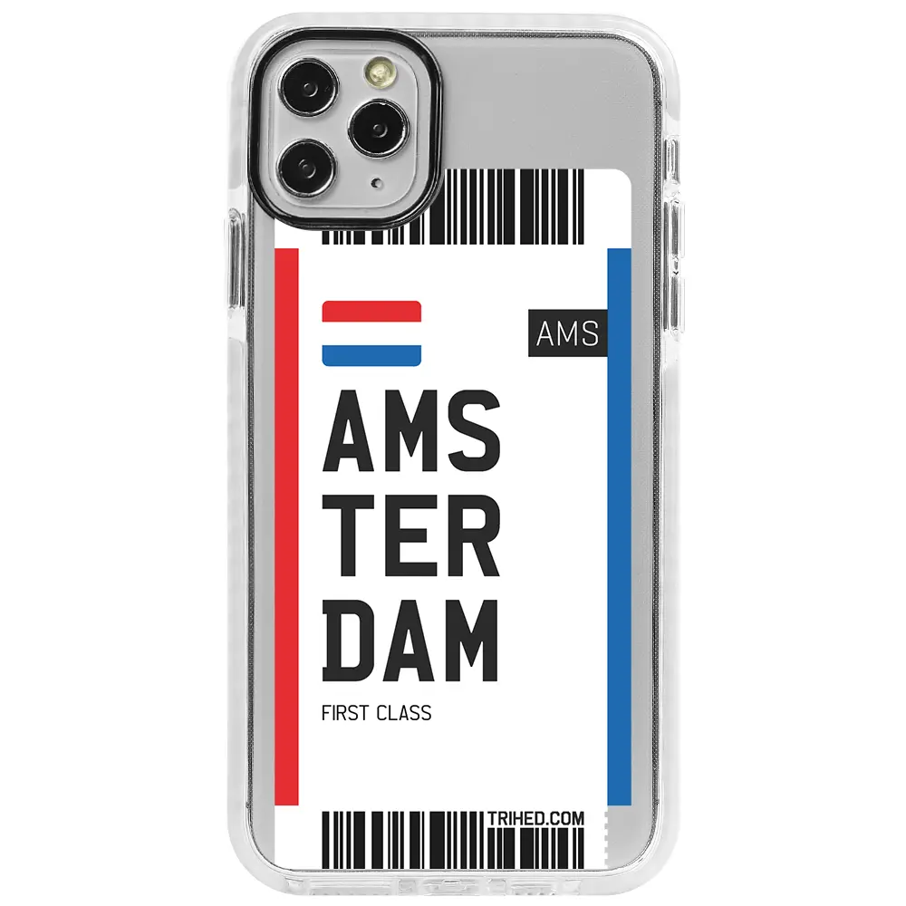 Apple iPhone 11 Pro Beyaz Impact Premium Telefon Kılıfı - Amsterdam Bileti