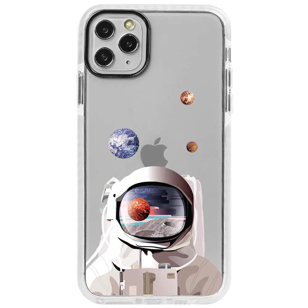 Apple iPhone 11 Pro Beyaz Impact Premium Telefon Kılıfı - Astronotun Gözünden