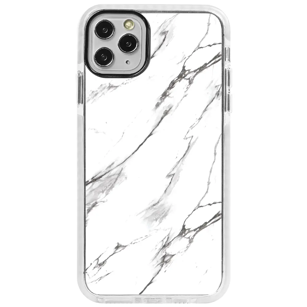 Apple iPhone 11 Pro Beyaz Impact Premium Telefon Kılıfı - Beyaz Mermer 2